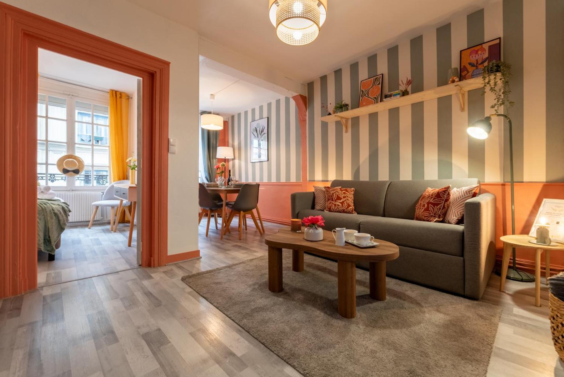 Olympe By Kleidos, Appartement 4P, Rue Calme, Centre Historique, Proche Gare Rouen Luaran gambar